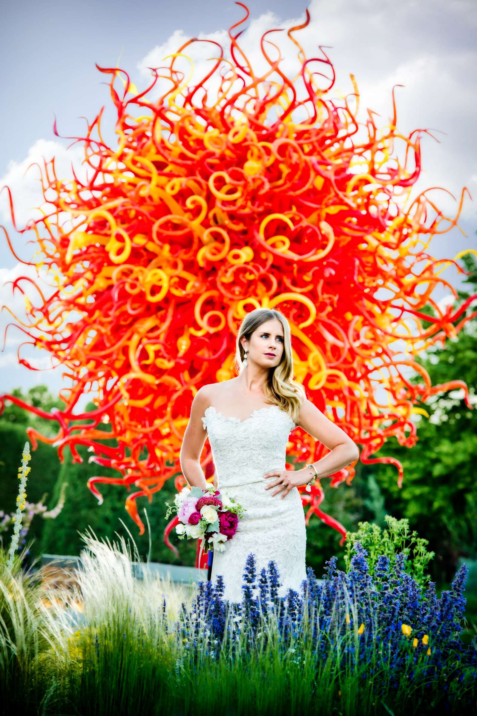 Denver Botanical Gardens Wedding, Chihuly Wedding Photo #2 by True Photography