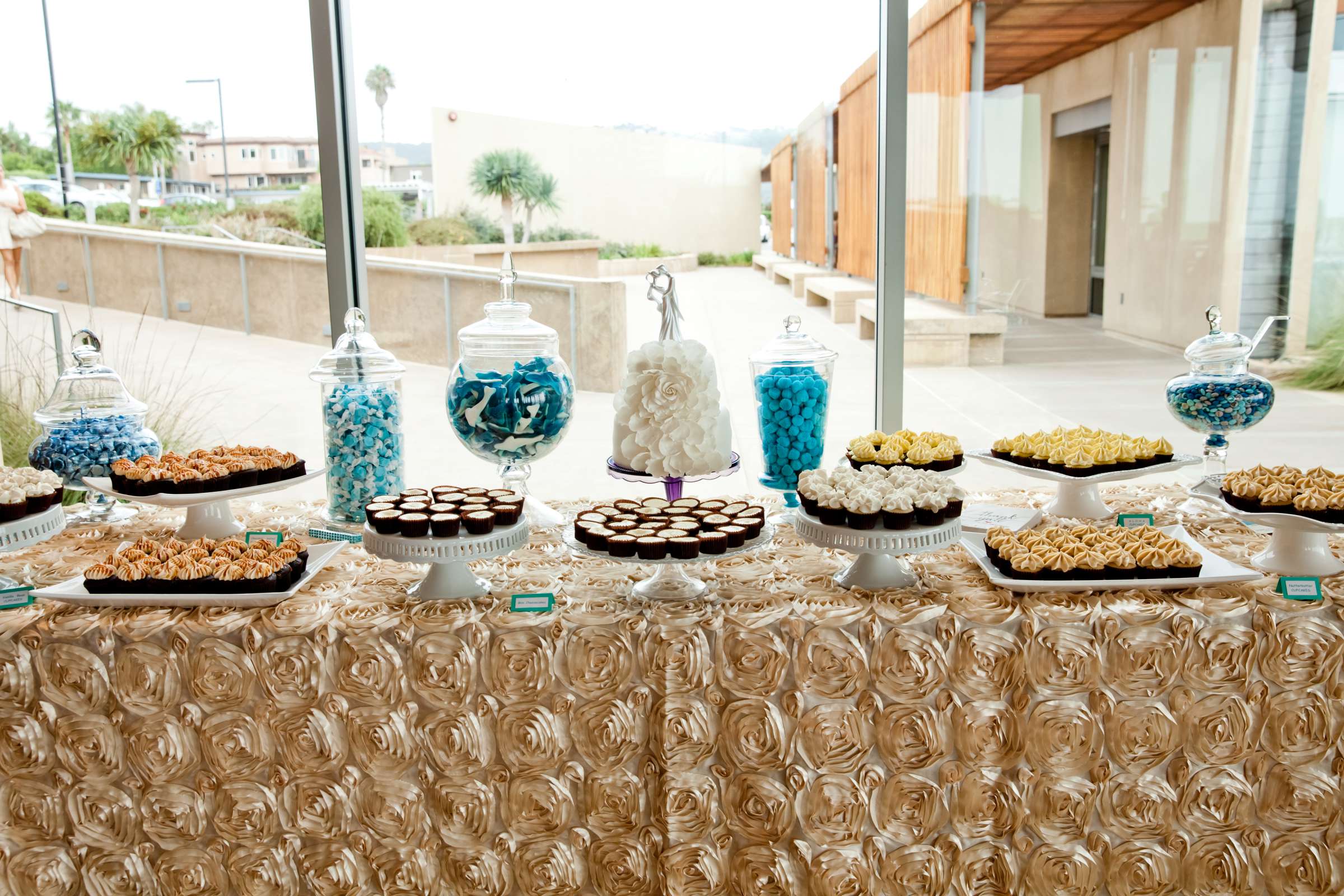 Dessert Table at Scripps Seaside Forum Wedding, Laura and Daniel Wedding Photo #45 by True Photography