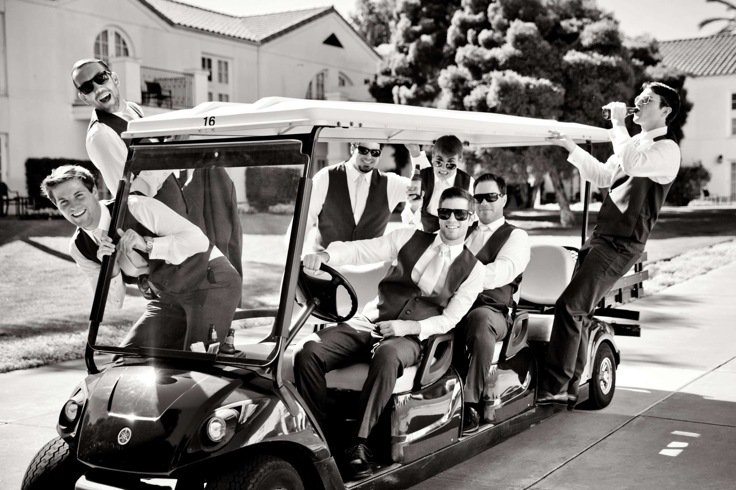 Groomsmen at Omni La Costa Resort & Spa Wedding coordinated by A Diamond Celebration, Merlot and Joe Wedding Photo #15 by True Photography