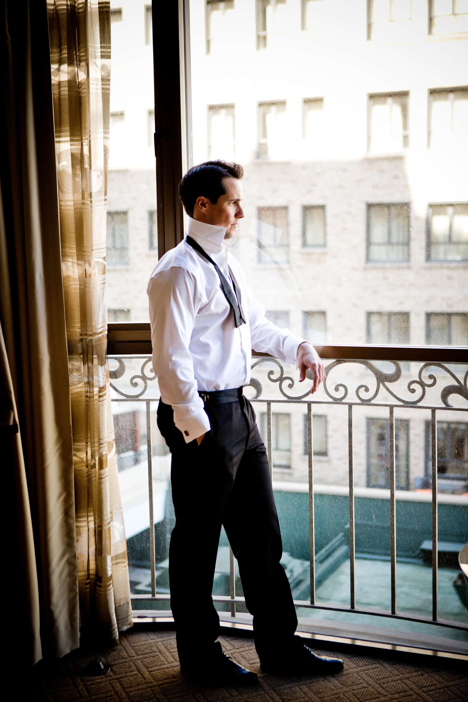 Groom at Beverly Wilshire Wedding coordinated by Pryor Events, Kelly and Julio Wedding Photo #40 by True Photography