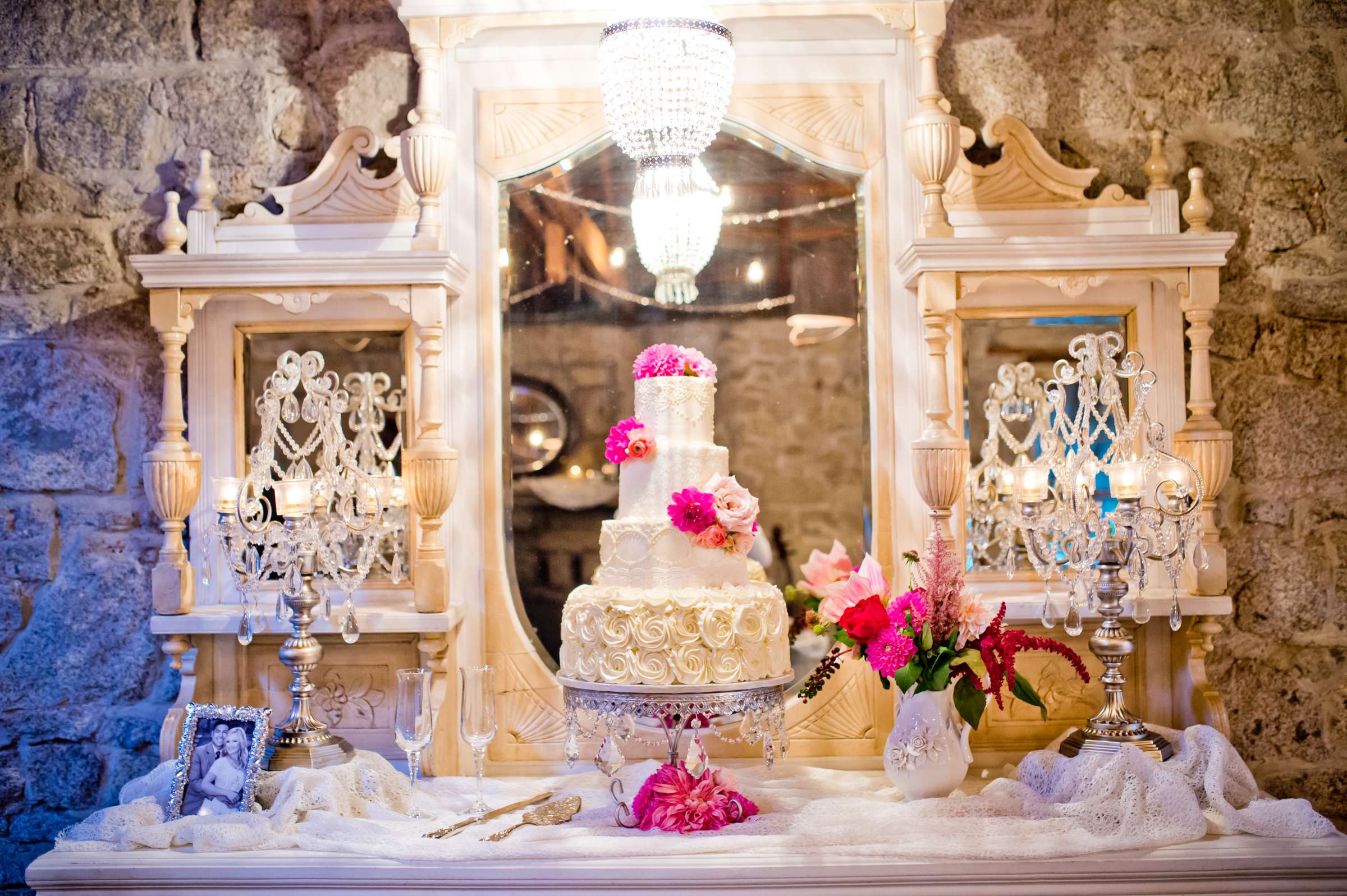 Cake at Temecula Creek Inn Wedding coordinated by LexxEvents, Mariah and Phillip Wedding Photo #9 by True Photography