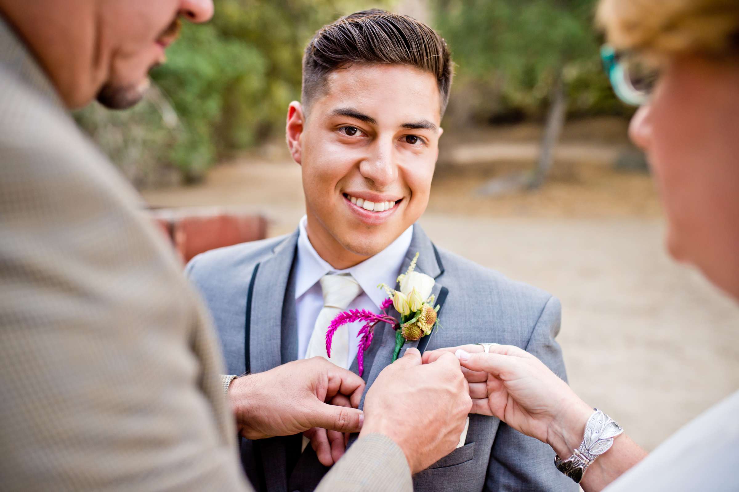 boutonnière at Temecula Creek Inn Wedding coordinated by LexxEvents, Mariah and Phillip Wedding Photo #28 by True Photography