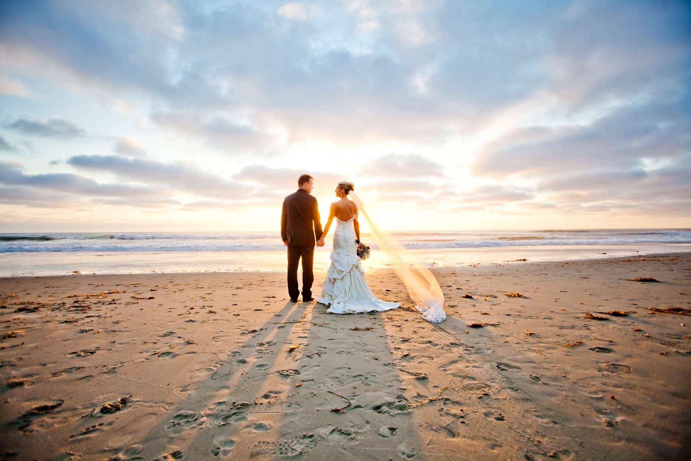 Sunset, Beach at Ritz Carlton-Laguna Niguel Wedding coordinated by Ciao Bella Events and Weddings, Laura and Steve Wedding Photo #136594 by True Photography