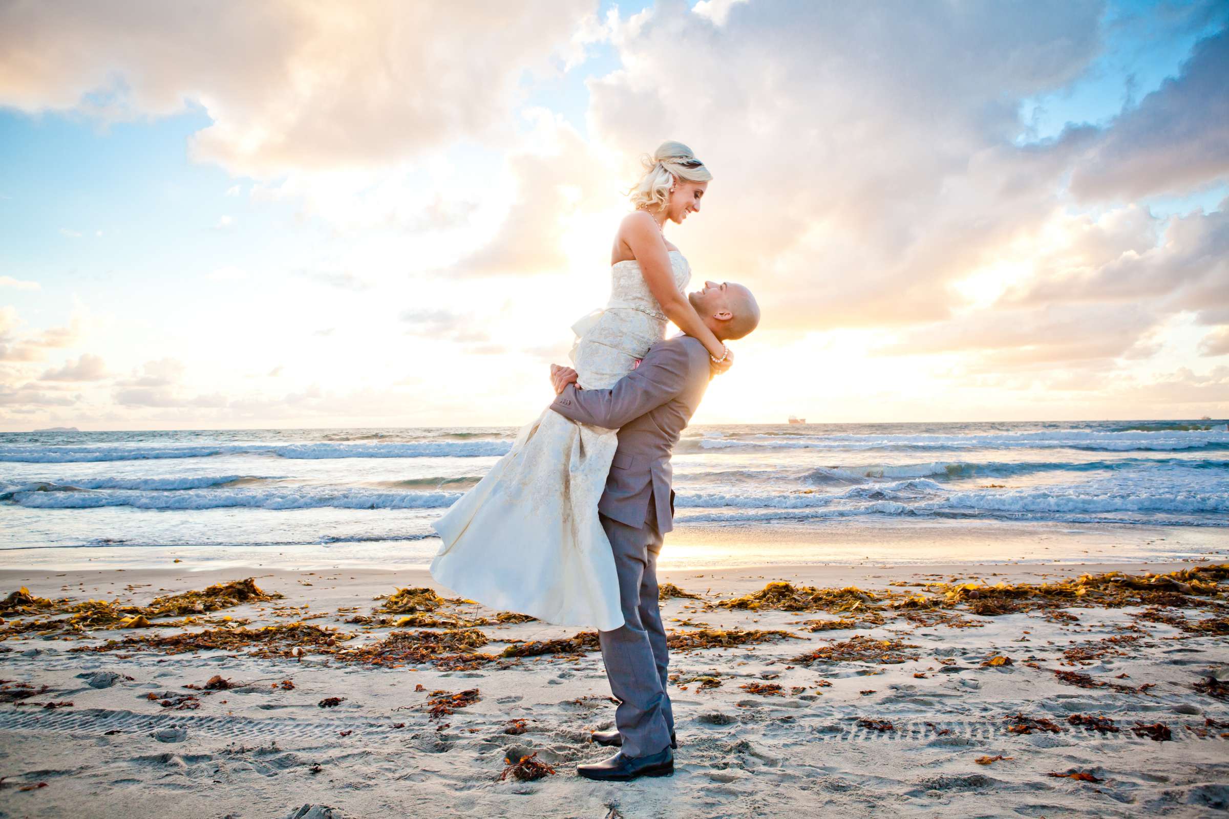 Bride and Groom, Beach at Wedding coordinated by Creative Affairs Inc, Olivia and Trevor Wedding Photo #137536 by True Photography