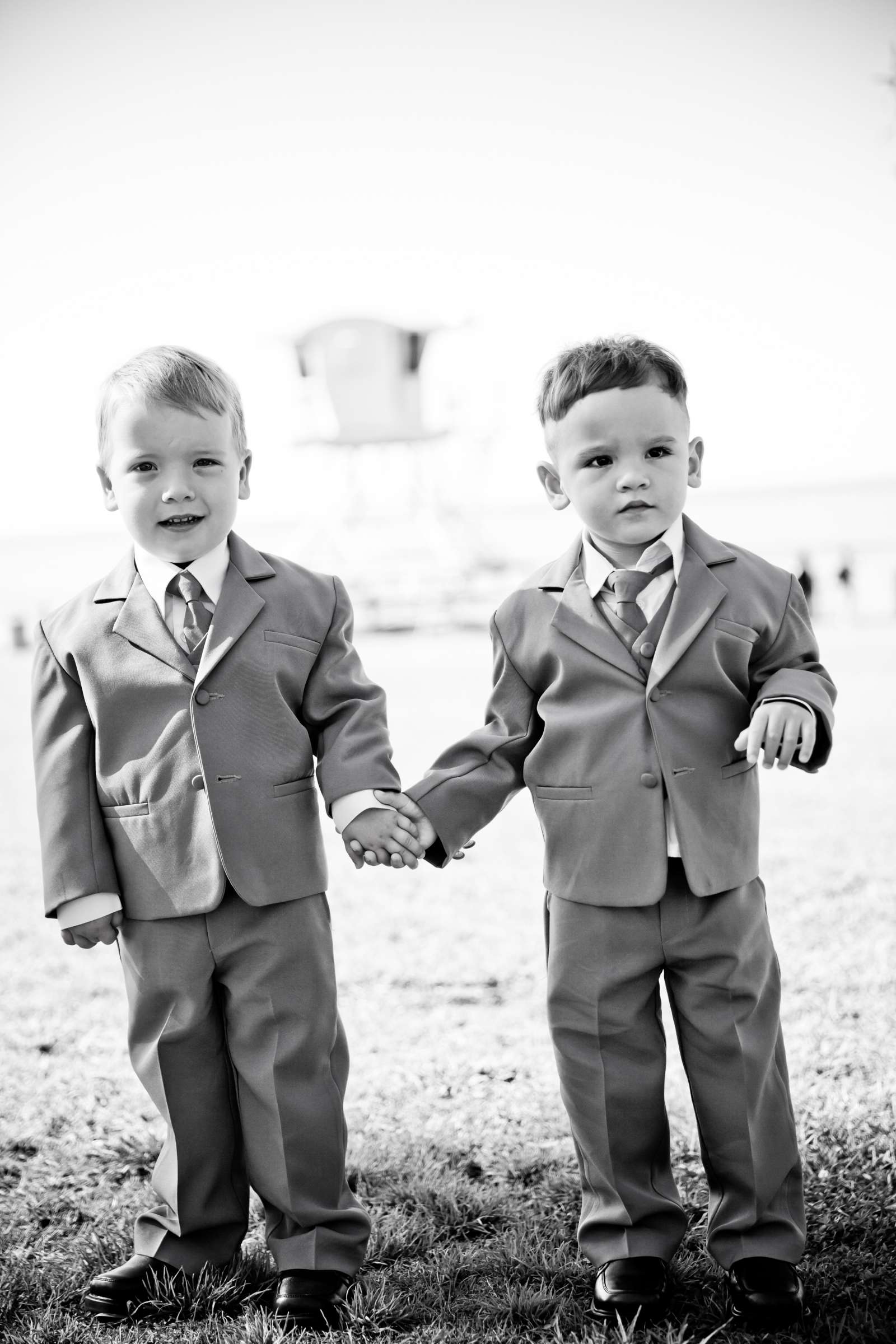 Kids, Black and White photo at La Valencia Wedding coordinated by Love Marks the Spot, Karin and Nick Wedding Photo #38 by True Photography