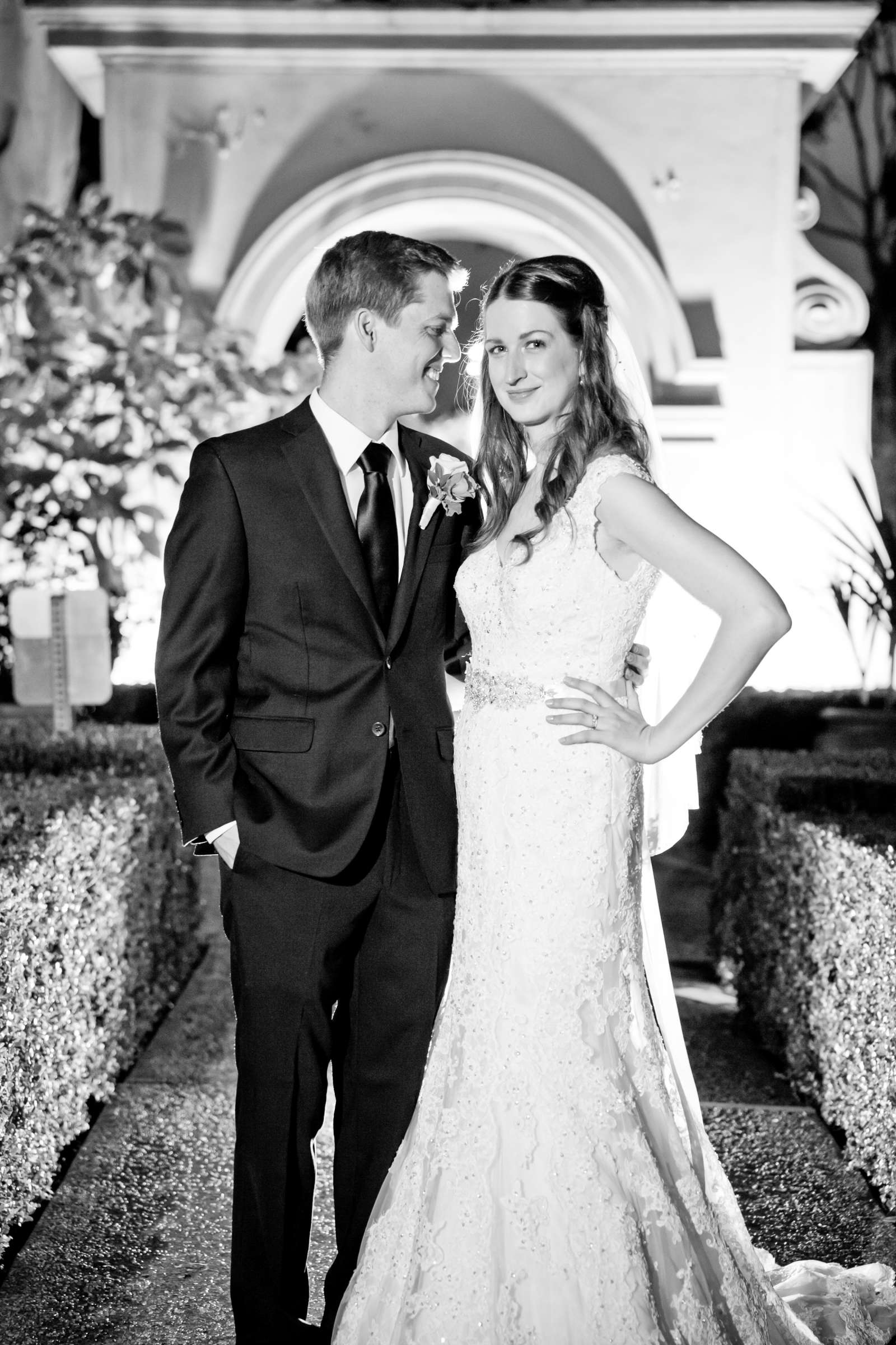 Black and White photo at The Prado Wedding coordinated by First Comes Love Weddings & Events, Erin and Peter Wedding Photo #3 by True Photography