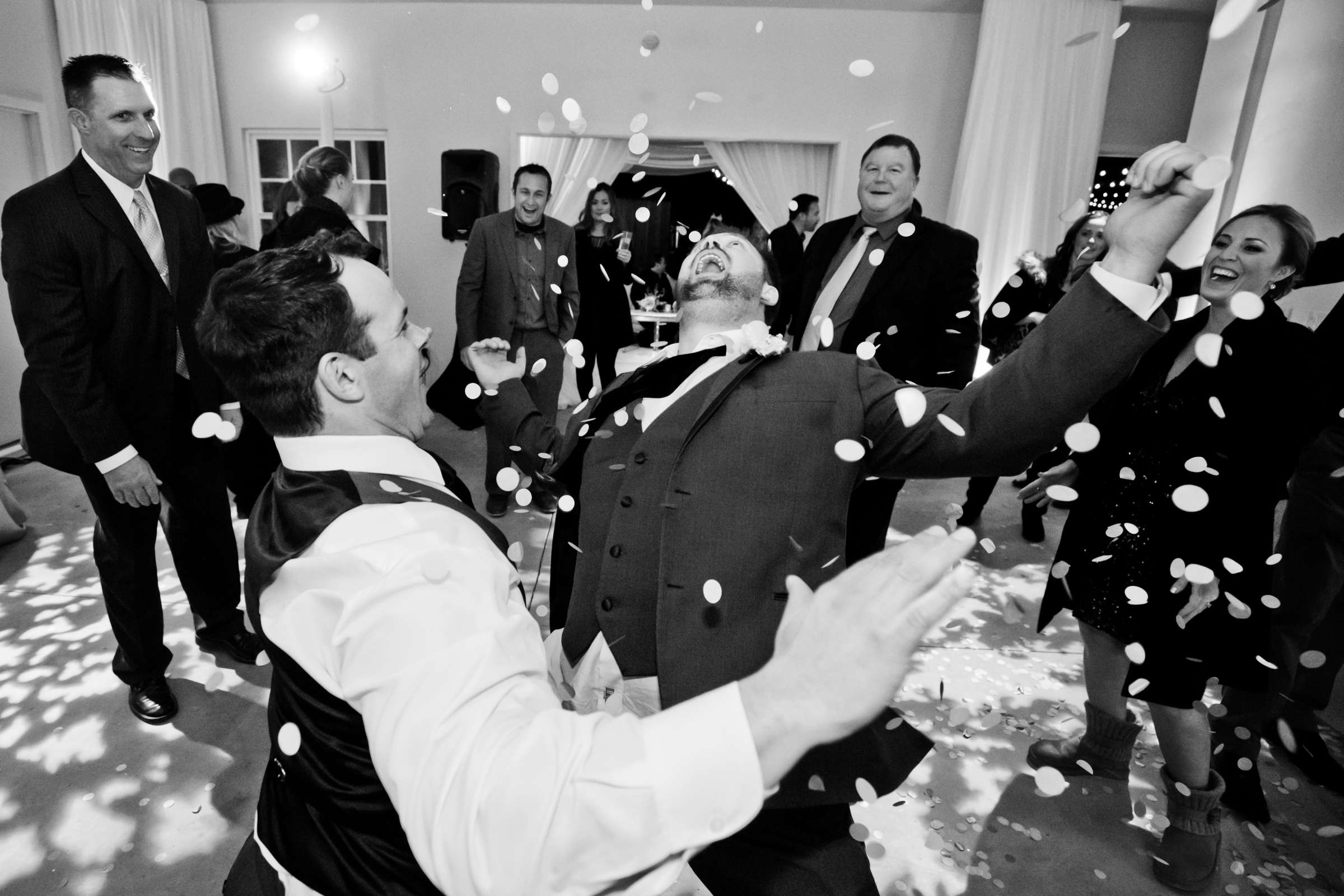 Dancing, Black and White photo at Wedding, Kristin and Joseph Wedding Photo #56 by True Photography