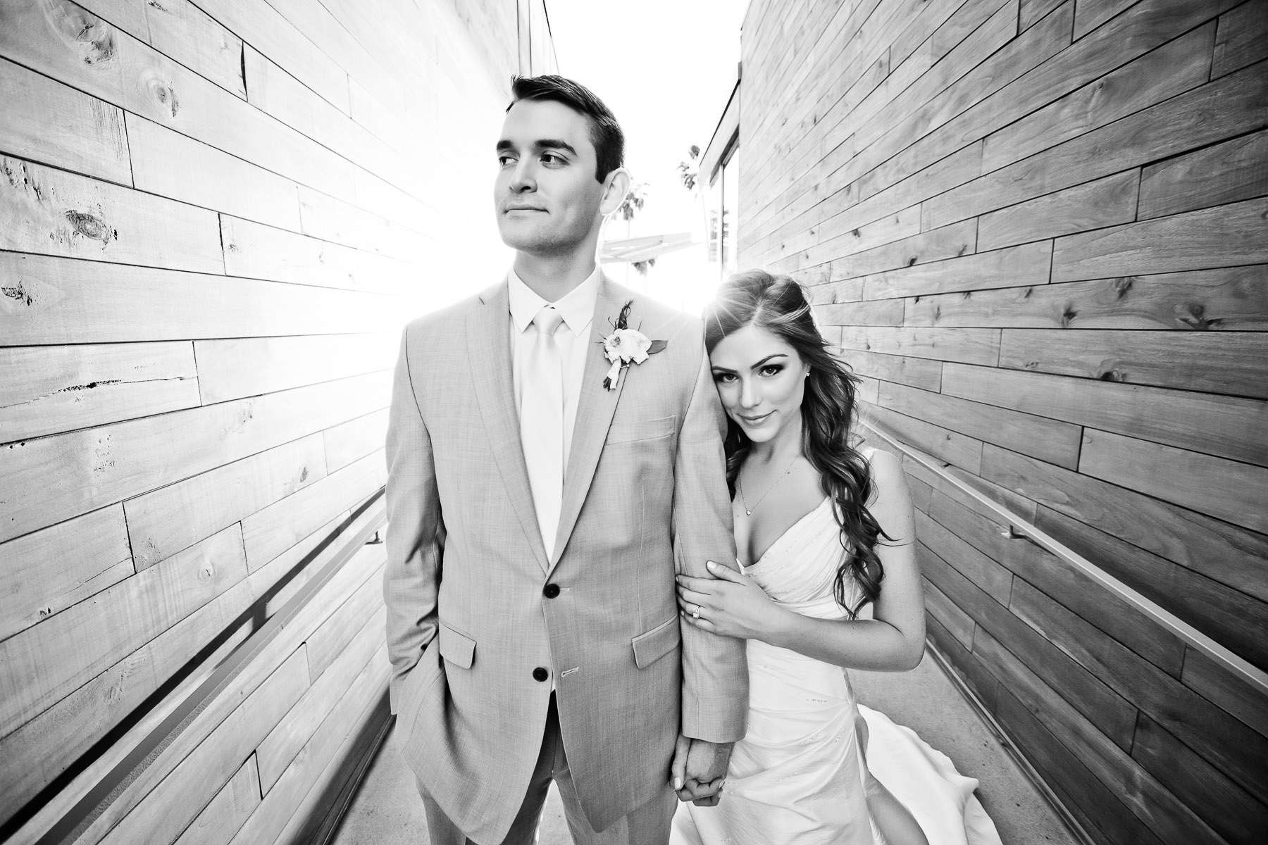 Bride and Groom, Black and White photo at Scripps Seaside Forum Wedding coordinated by Diane Christine Events, Jacqueline and Ross Wedding Photo #142307 by True Photography