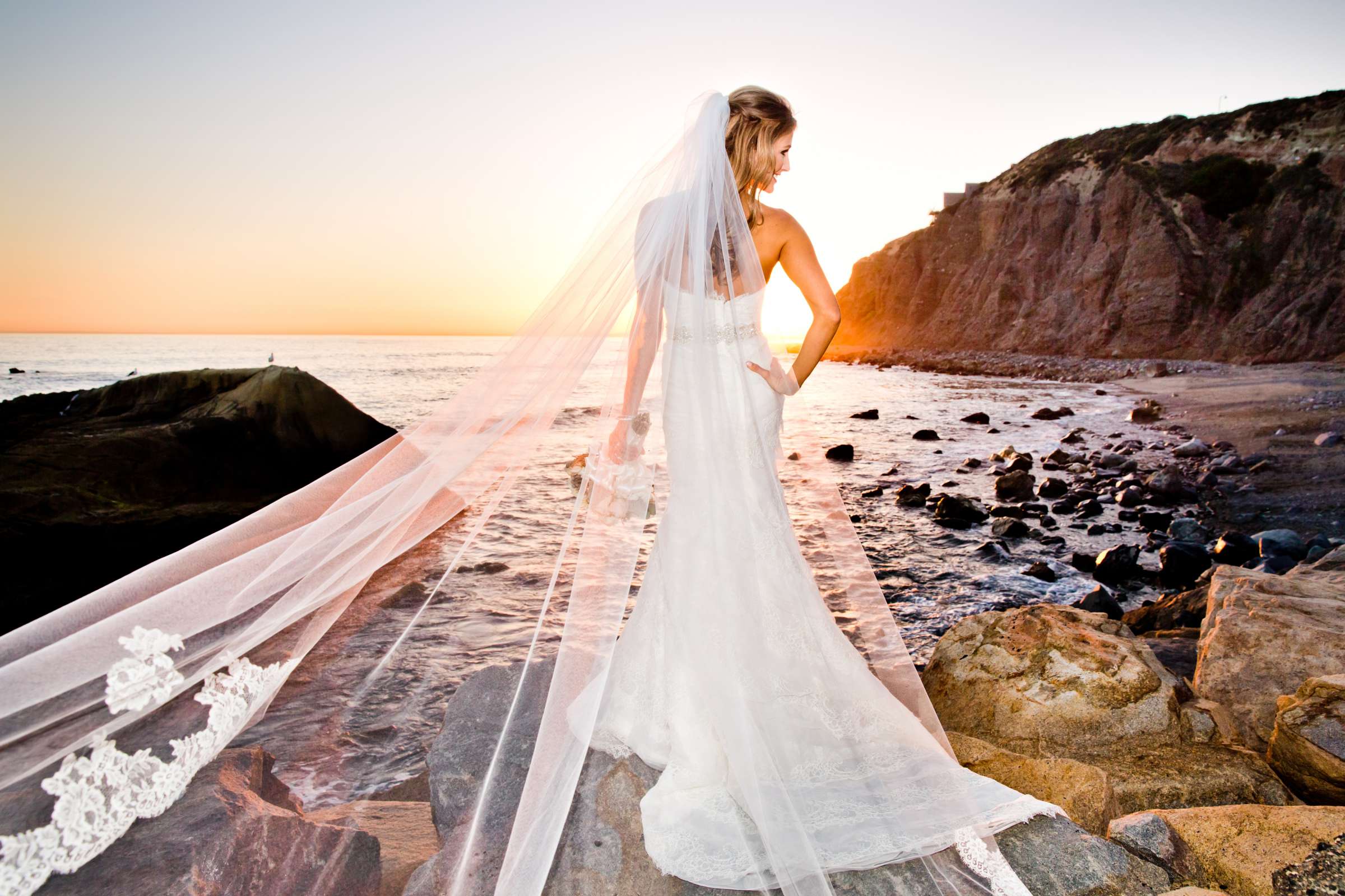 Sunset, Classical moment, Bride at Dana Point Yacht Club Wedding, Cecilia and Ryan Wedding Photo #144576 by True Photography