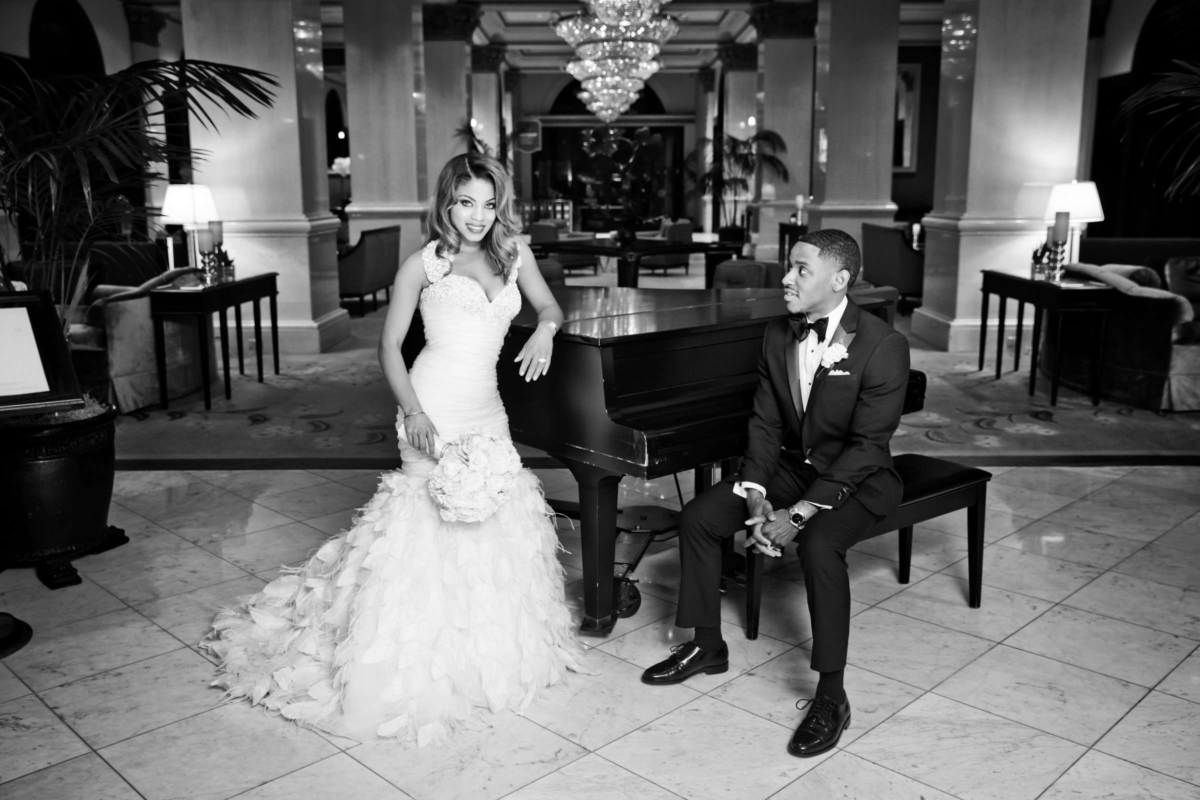 Classical moment, Black and White photo at US Grant Wedding coordinated by Monarch Weddings, Kamisha and Cecil Wedding Photo #146422 by True Photography