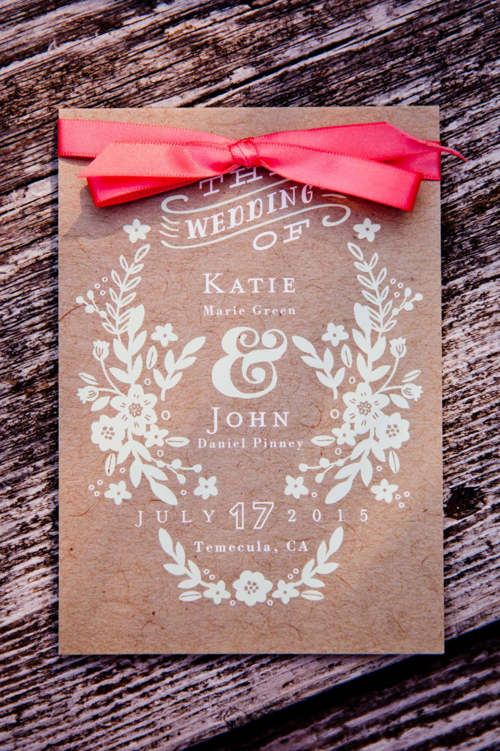 Invitation at Temecula Creek Inn Wedding coordinated by Emily Smiley, Katie and John Wedding Photo #102 by True Photography