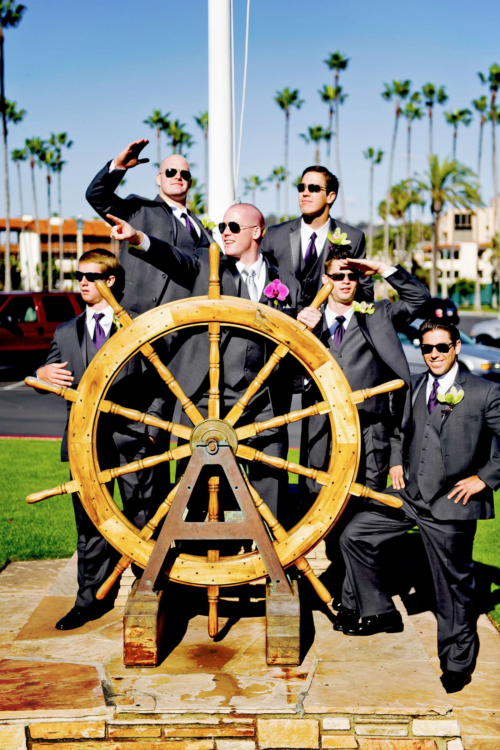 Funny moment at La Jolla Beach and Tennis club Wedding coordinated by A Diamond Celebration, Jenny and JD Wedding Photo #203309 by True Photography