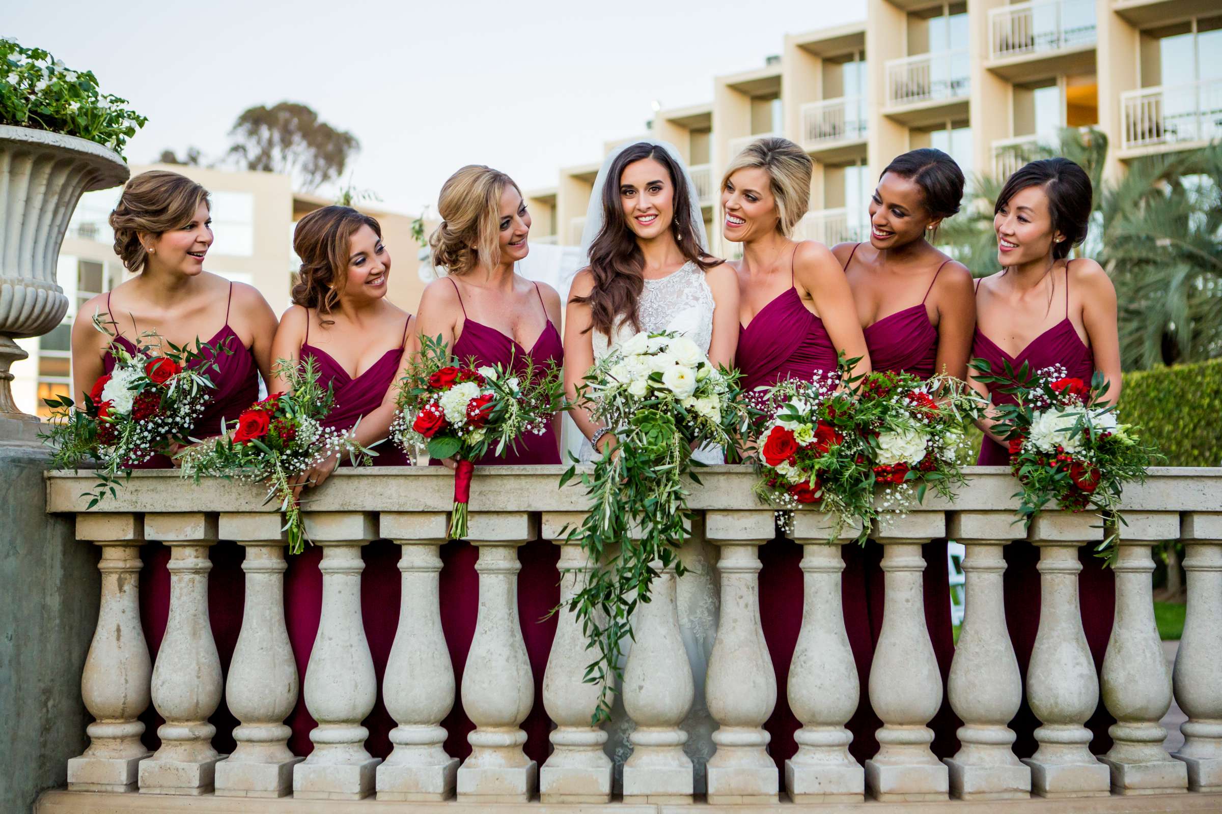 Bridesmaids at Hilton La Jolla Torrey Pines Wedding coordinated by La Dolce Idea, Christina and Eric Wedding Photo #212944 by True Photography
