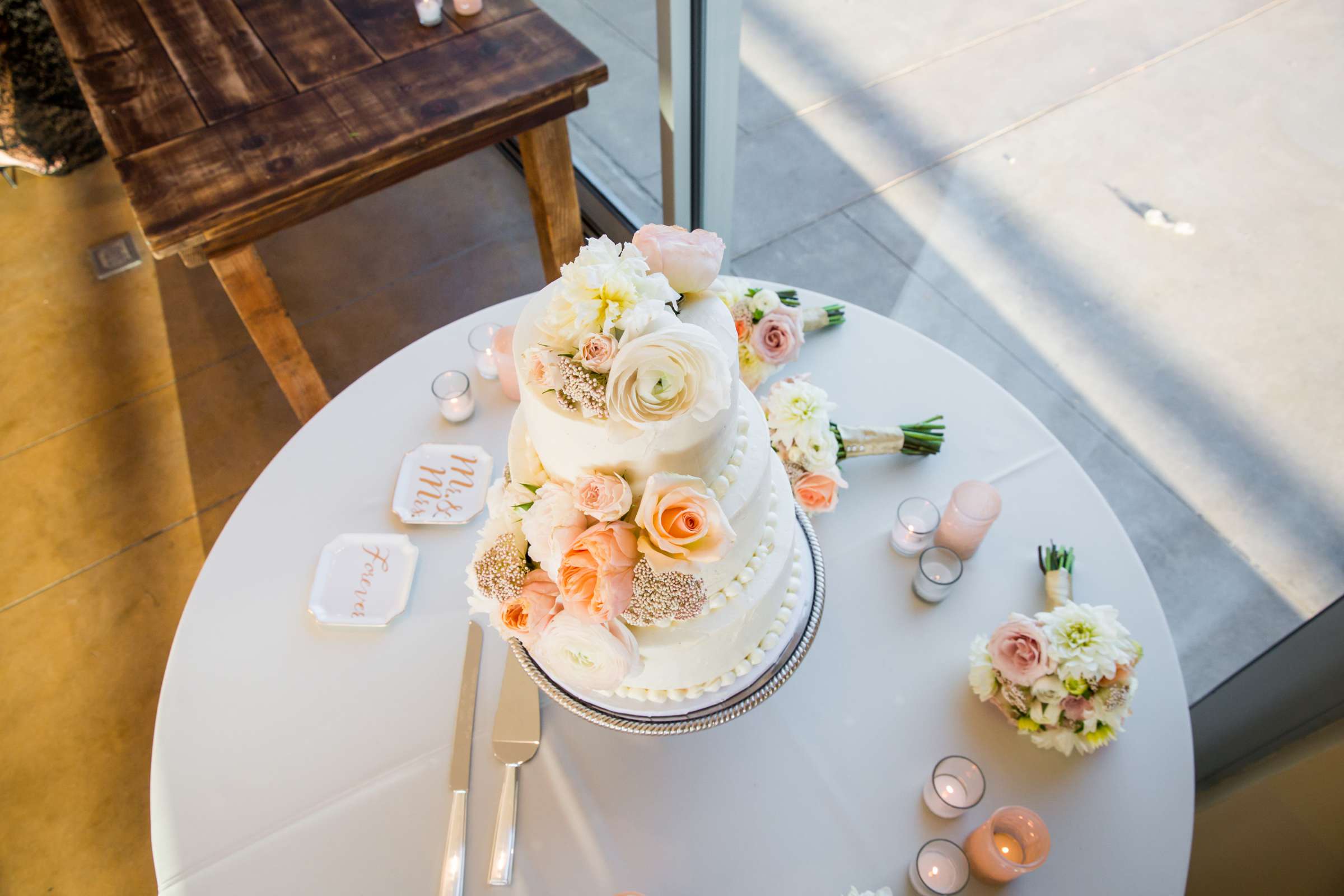Cake at Scripps Seaside Forum Wedding coordinated by Luxe Special Events, Angela and Kyle Wedding Photo #92 by True Photography
