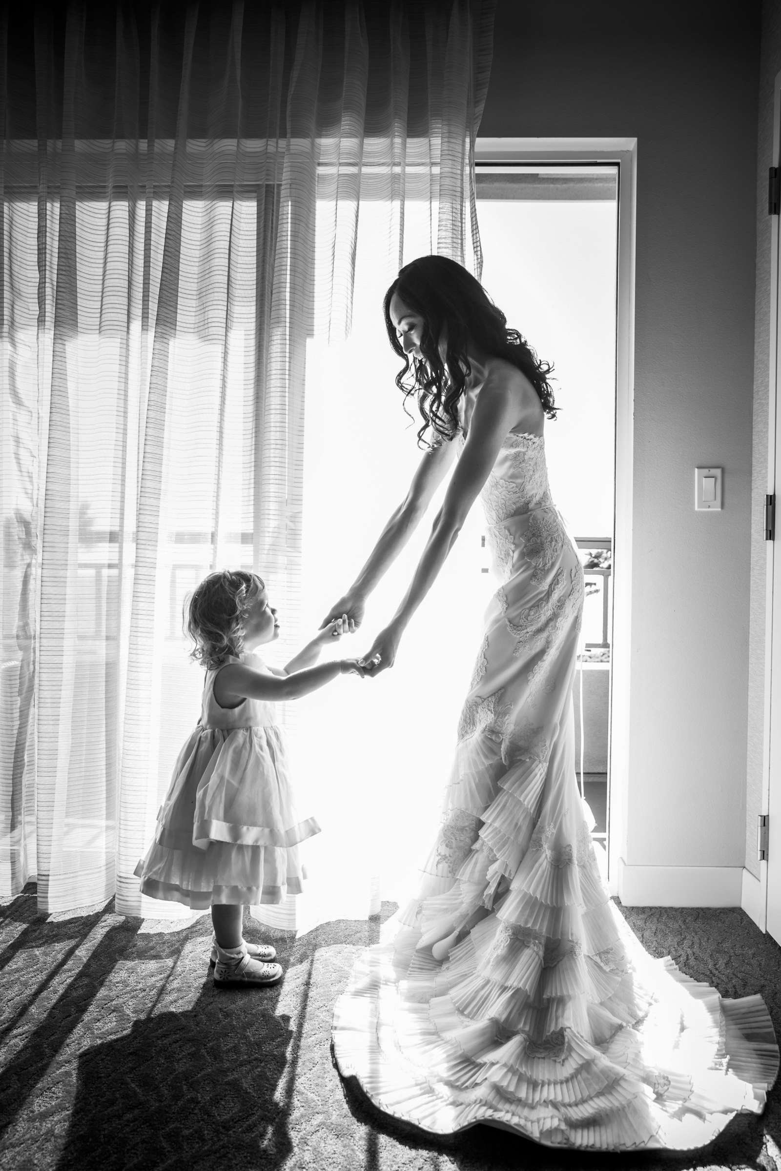 Kids, Flower Girl, Black and White photo at Cape Rey Wedding, Julie and Chad Wedding Photo #7 by True Photography