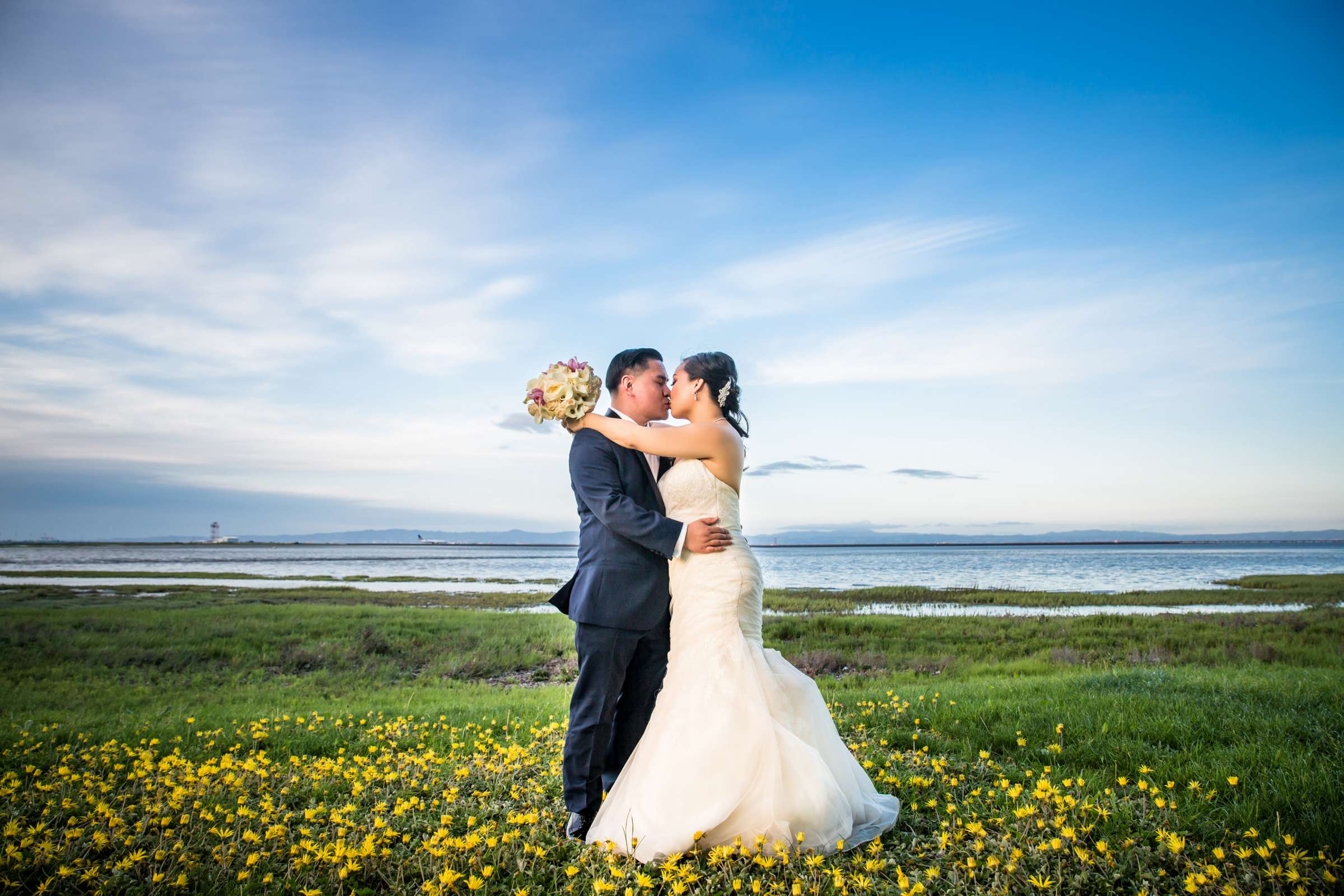 In a Field at The Westin San Francisco Airport Wedding coordinated by Dreams on a Dime Events & Weddings, Katrina and Christopher Wedding Photo #1 by True Photography
