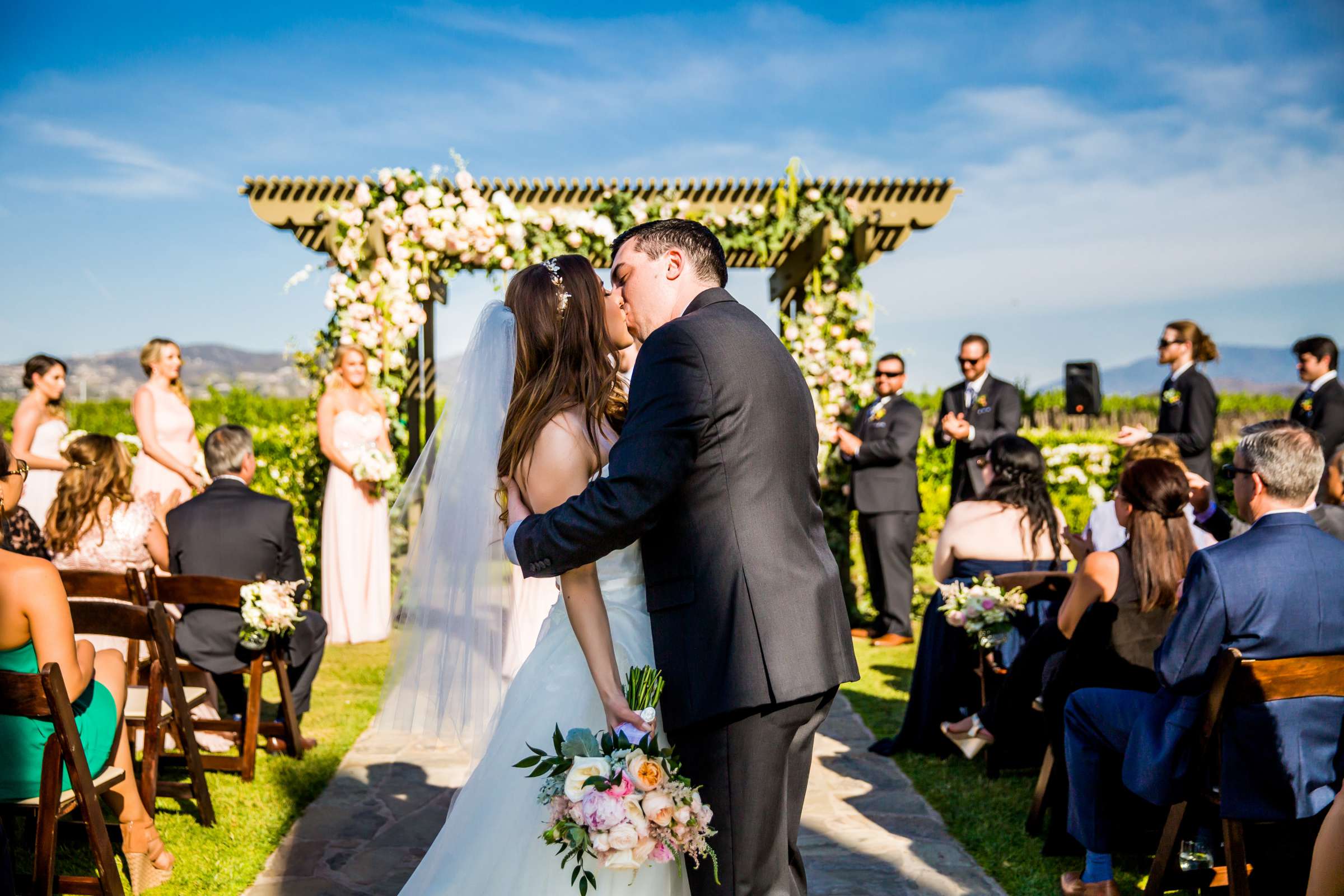 Ponte Estate Winery Wedding coordinated by Seven Stems Floral Design & Events, Jennifer and Justin Wedding Photo #83 by True Photography