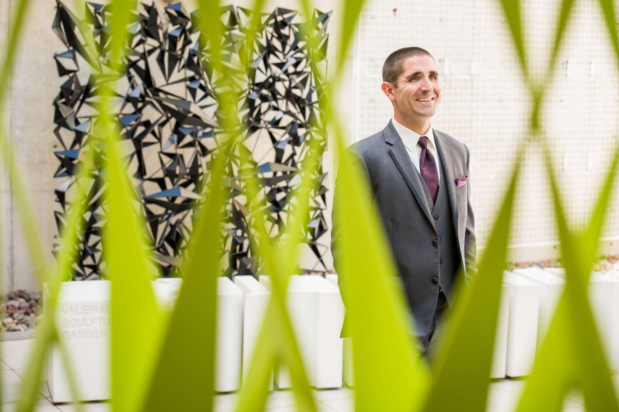 Green colors, Groom at San Diego Central Library Wedding, Ashley and Mark Wedding Photo #46 by True Photography