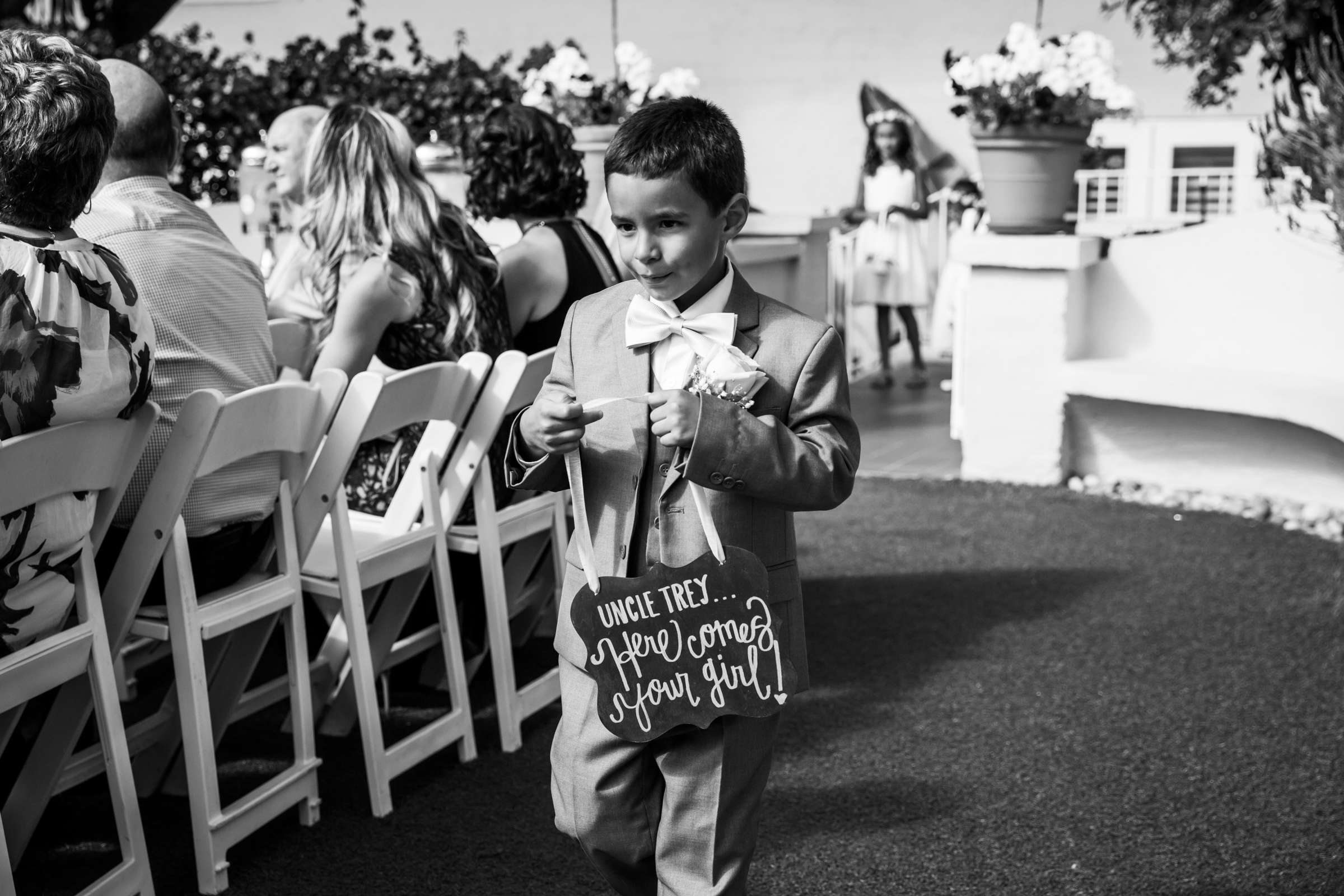 Signage at La Valencia Wedding coordinated by SD Weddings by Gina, Madeleine and Joseph Wedding Photo #79 by True Photography