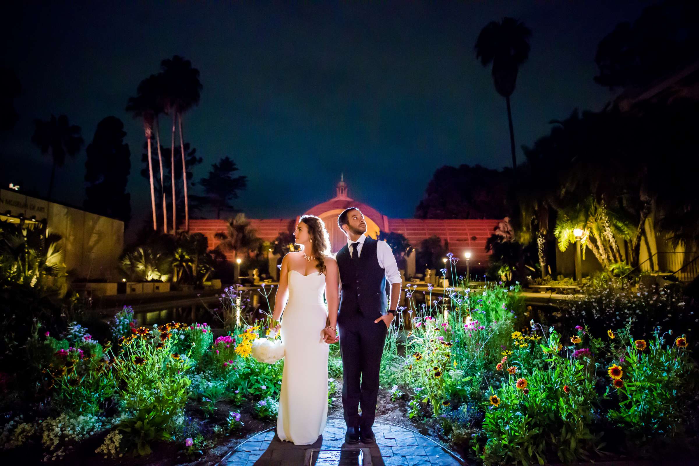 Bride and Groom, Stylized Portrait at San Diego Museum of Art Wedding coordinated by First Comes Love Weddings & Events, Ruthie and Larry Wedding Photo #236745 by True Photography