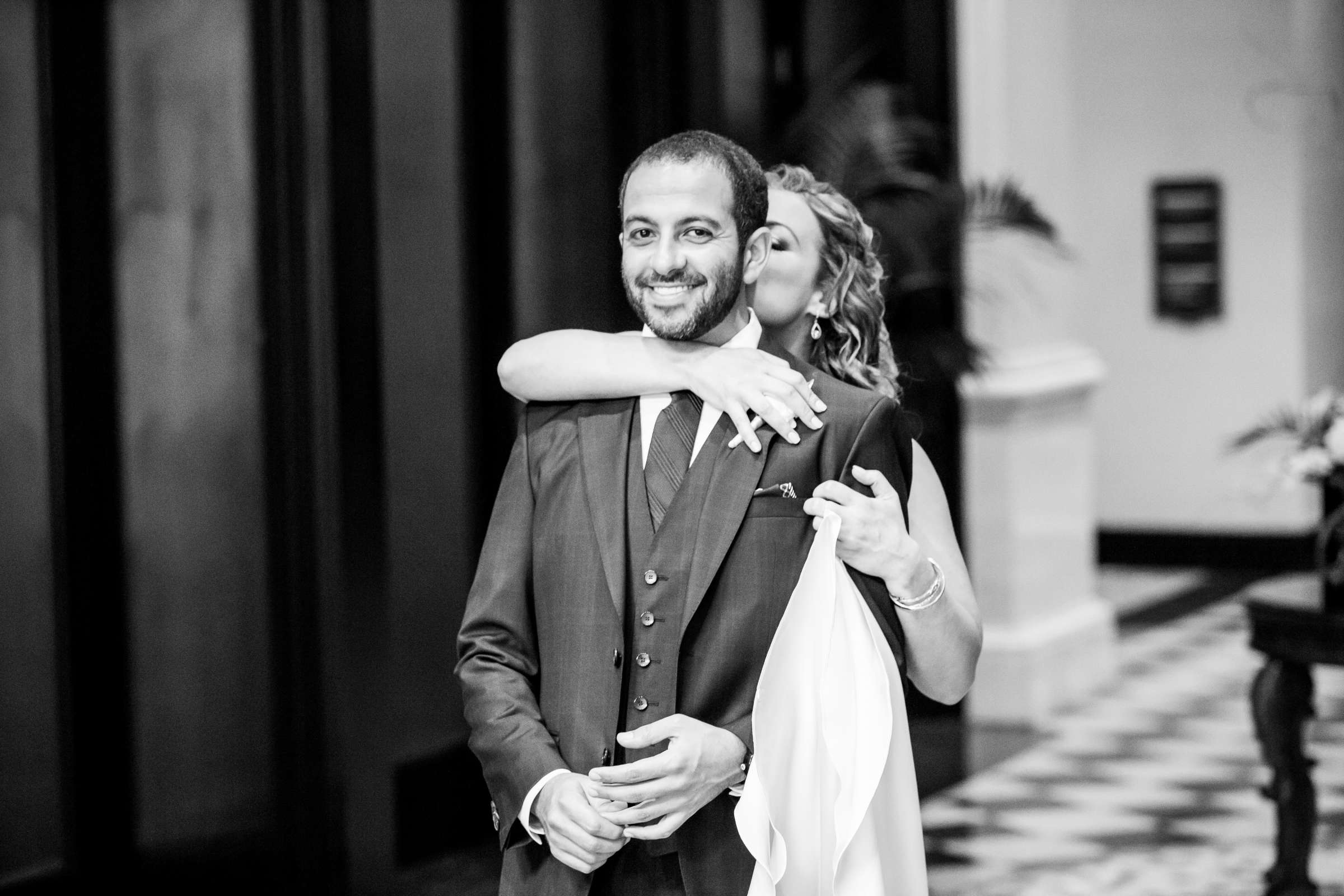 Black and White photo at San Diego Museum of Art Wedding coordinated by First Comes Love Weddings & Events, Ruthie and Larry Wedding Photo #236783 by True Photography
