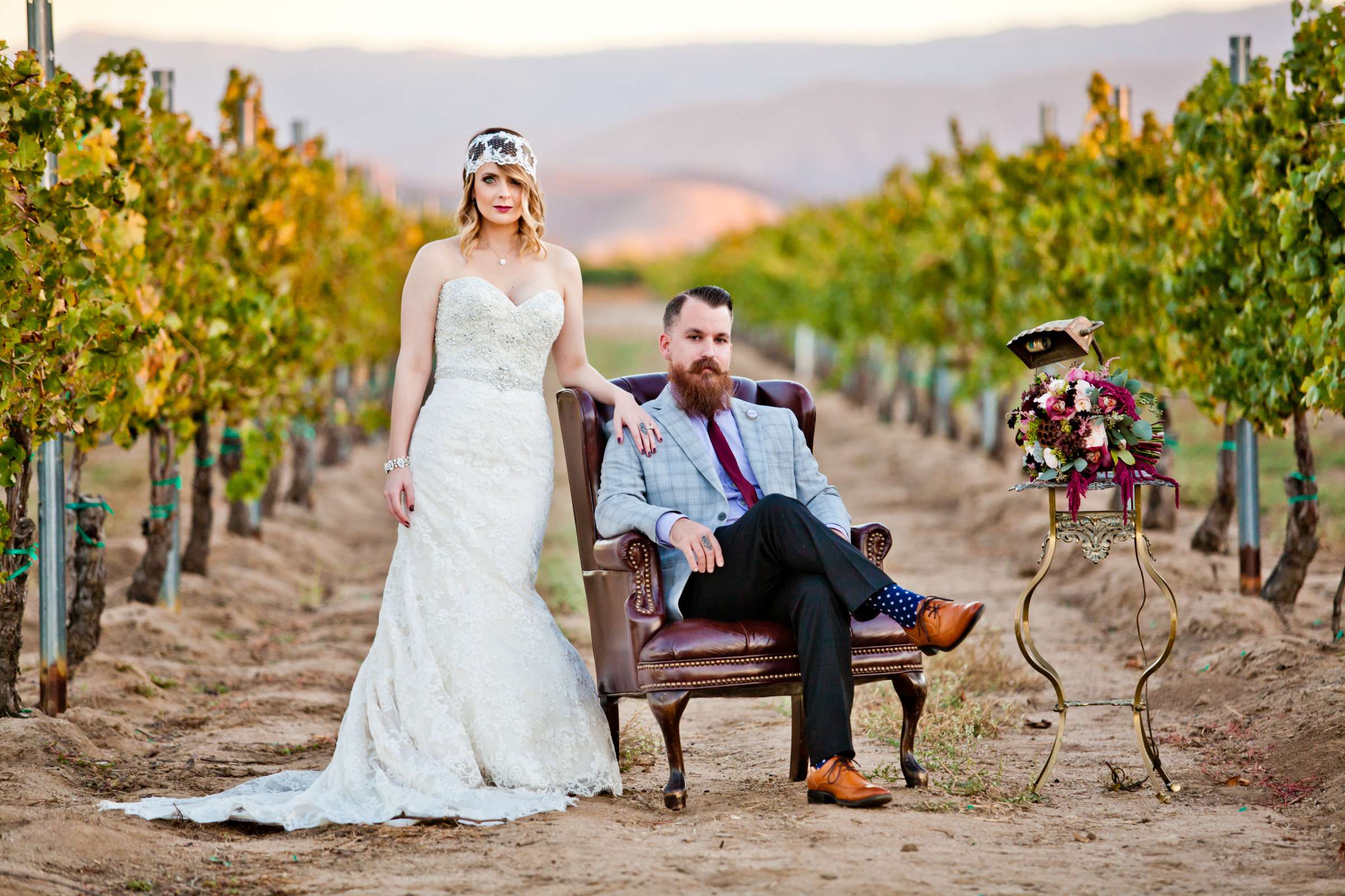 Ponte Estate Winery Wedding coordinated by Seven Stems Floral Design & Events, Rachel and Dustin Wedding Photo #362406 by True Photography
