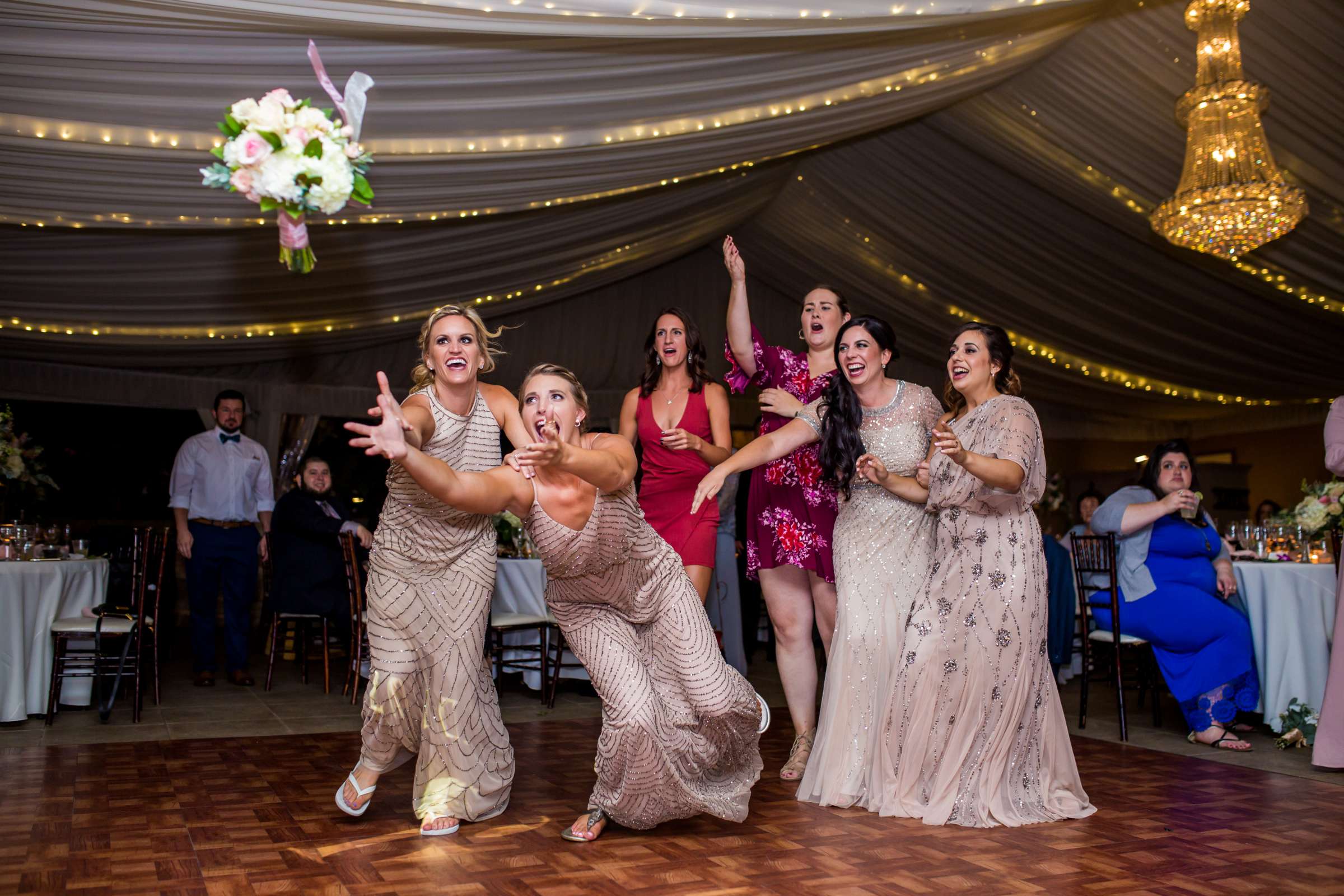 Bouquet and Garter Toss at Los Willows Wedding, Jacqueline and Justin Wedding Photo #414571 by True Photography