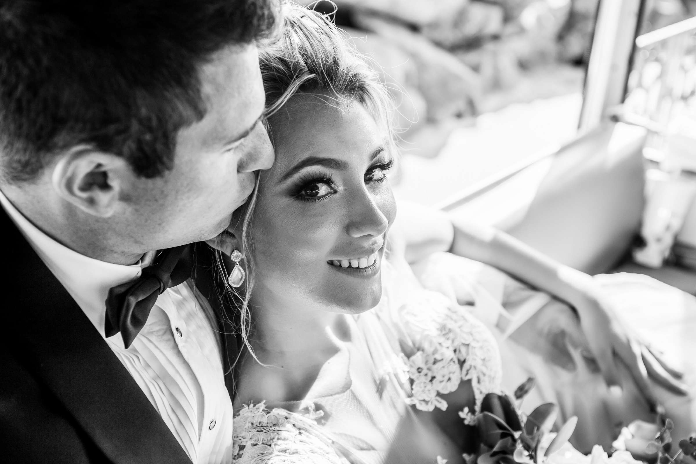Black and White photo at Ocean View Room Wedding coordinated by San Diego Life Events, Kendall and Brooks Wedding Photo #472447 by True Photography