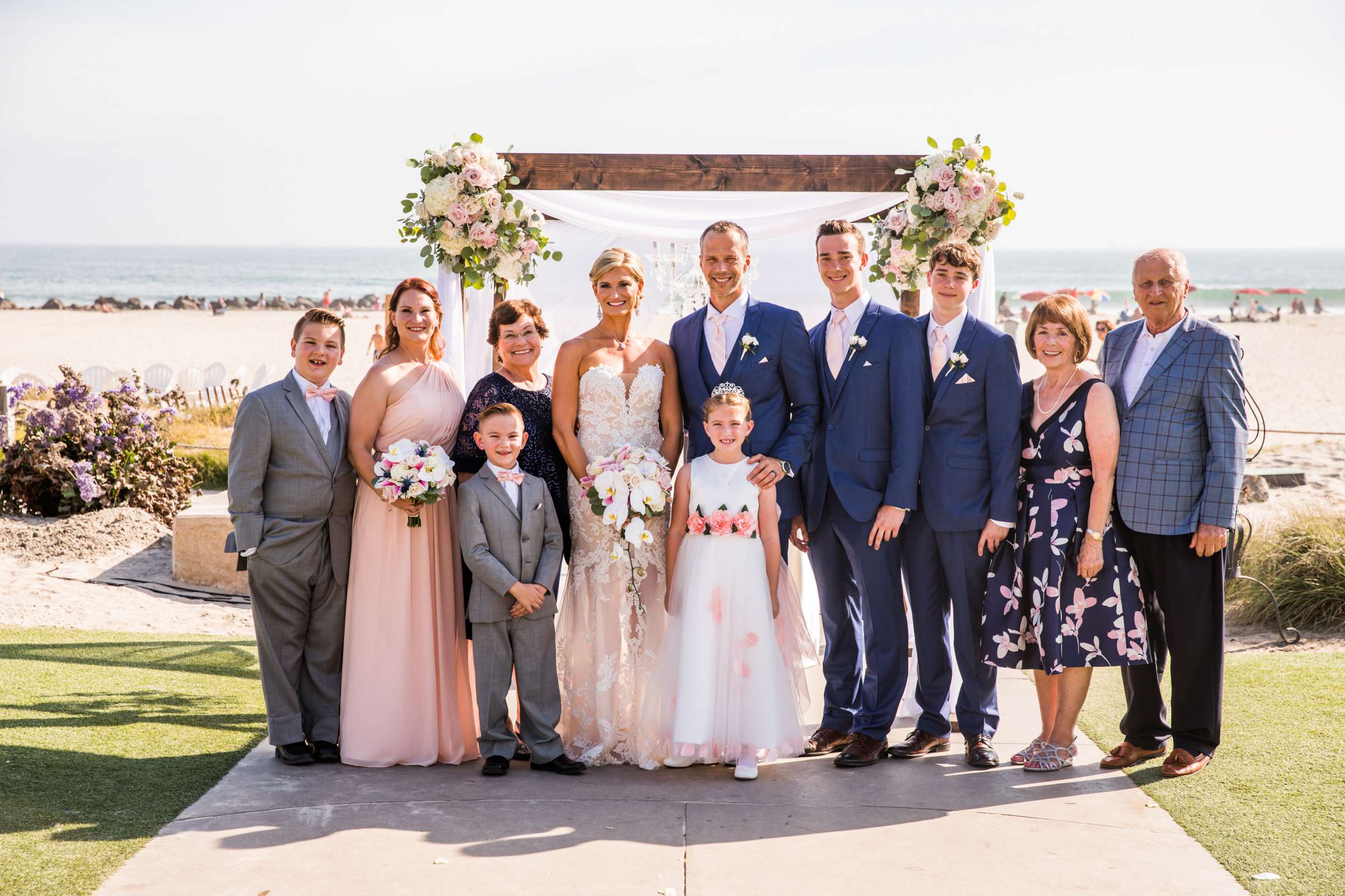 Family Formals at Hotel Del Coronado Wedding coordinated by Creative Affairs Inc, Heather and Joseph Wedding Photo #111 by True Photography